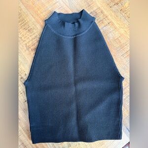 Aritzia Black Mock Neck Halter Tank Top